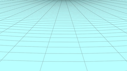 Fototapeta premium Vector perspective grid. Detailed lines on blue background.