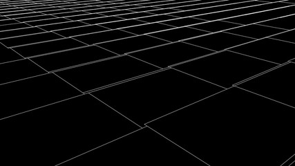 Naklejka premium Vector perspective grid. Detailed lines on black background.