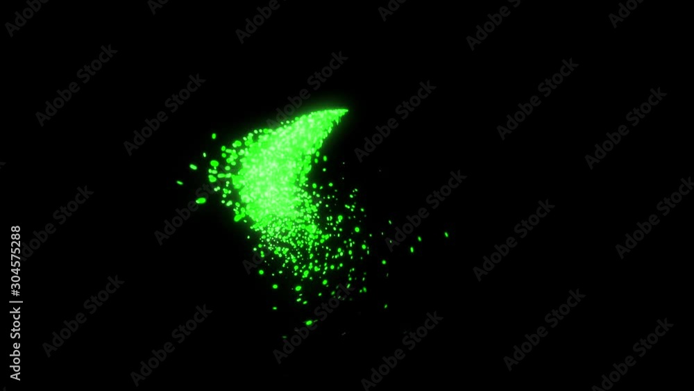 Poster Beautiful abstract animation of magic multicolored particles scattering, floating and shimmering on the black background. Animation. Abstract brilliant rotating particles
