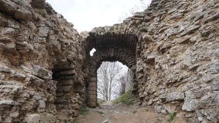 Temples of the Pskov architectural school..The complex of fortifications of Okolny city,.The rattle tower.