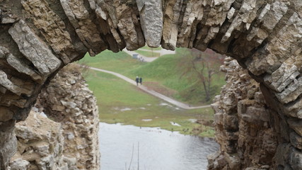 Temples of the Pskov architectural school..The complex of fortifications of Okolny city,.The rattle tower.