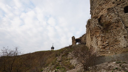 Temples of the Pskov architectural school..The complex of fortifications of Okolny city,.The rattle tower.