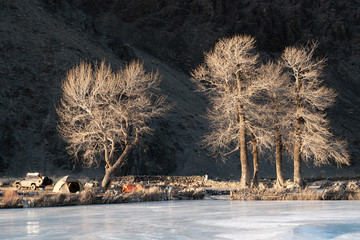 Frozen Lake Khubsugul in mongolia