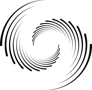 recommend clip art: Abstract rotated black lines in circle form. Geometric art. Monochrome background. Design element for frame, web, logo, prints, template, presentation end textile pattern