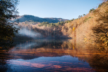Autumn landscape in (seven lakes) Yedigoller National Park Bolu, Turkey