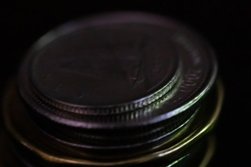 macro photo of Canadian coins