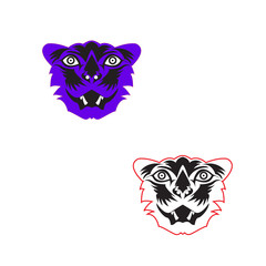 Head of a black cat and inscription Wild Cat