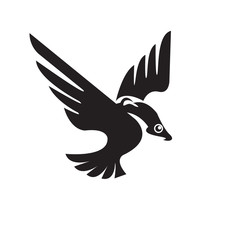 Black Eagle logo Silhouette vector, Flying Eagle logo template
