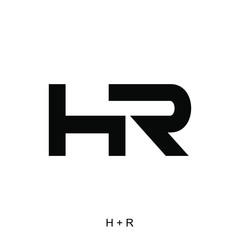 letter H and R concepts ready to use, HR icon, creative initials letter symbol