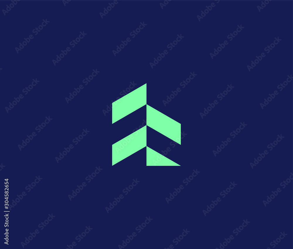 Poster building logo icon minimal emblem design template