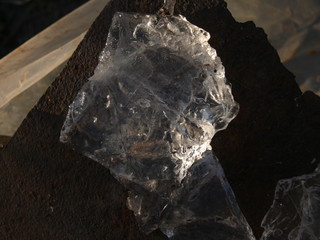 ice on black background