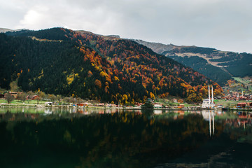 Fototapeta premium Uzungol which is a tourist attraction in Trabzon, Turkey. 