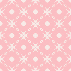 Vector elegant minimalist floral seamless pattern in pink and beige colors