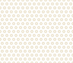 Golden vector seamless pattern. Subtle background with small gold snowflakes