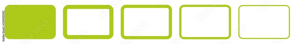 Poster rectangle icon green | rounded rectangles | blank box symbol | empty frame eco logo | button sign | 