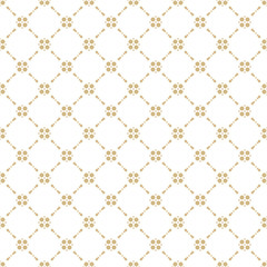 Golden geometric ornament. Vector seamless pattern in oriental style. Mesh, grid
