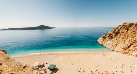 Kaputas beach, Turkey located between the towns of Kas and Kalkan