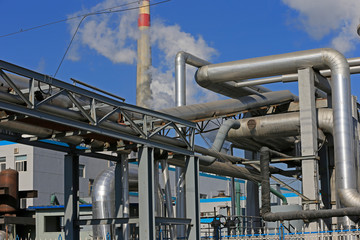 The pipeline on the industrial equipment