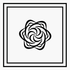 the snow star flower mandala logo design with white background