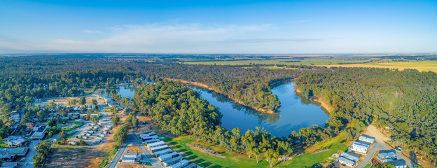 Iconic Murray River flowing through New South Wales in Australia