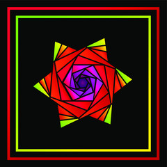 the flower star mandala logo design with black background