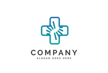Cross health medical logo vector template
