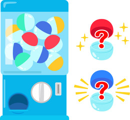 カプセルトイのカプセルとクエスチョンマーク