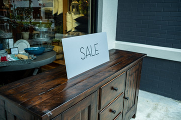 sale sign over the table 