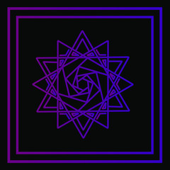 the flower star mandala logo design with black background