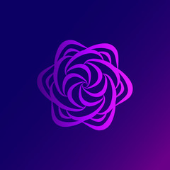 the snow flower mandala logo design with purple background