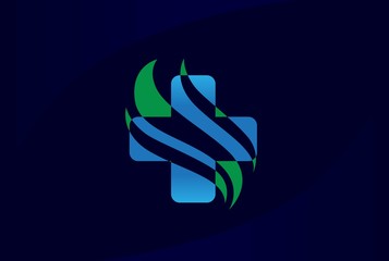 Cross health medical logo vector template