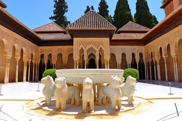 beautiful Moorish Style design of Alhambra Granada - Andalusia, Spain, Europe  - obrazy, fototapety, plakaty
