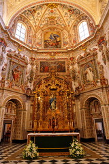 Fototapeta na wymiar Interior of the Carthusian monastery church of the Assumption of Our Lady (Monasterio de la Cartuja) , Granada, Spain.