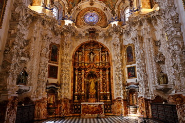 Fototapeta na wymiar Interior of the Carthusian monastery church of the Assumption of Our Lady (Monasterio de la Cartuja) , Granada, Spain.