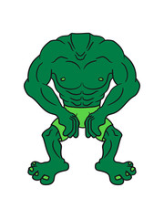 grünes muskel monster 