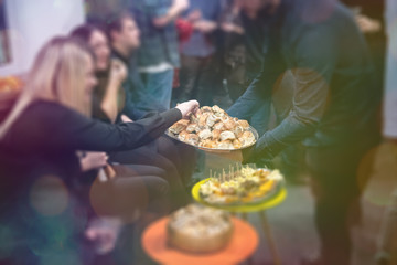 new year and christmas office party close up