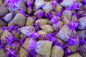 Sachets of fragrant dried lavender