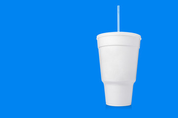 Large Styrofoam Cup with Straw