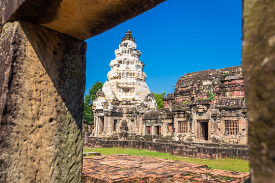 Prasat Phanom Wan Historical Park, Nakhon ratchasima, Thailand. Built from sandstone in ancient Khmer times