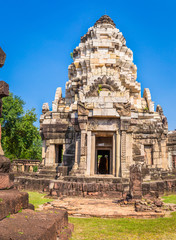 Fototapeta na wymiar Prasat Phanom Wan Historical Park, Nakhon ratchasima, Thailand. Built from sandstone in ancient Khmer times
