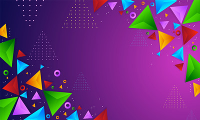 abstract purple  background with texture triangles with colors   shapes in fun geometric pattern, in modern design