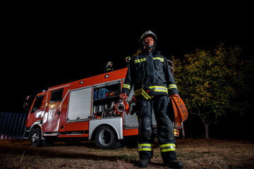 Fireman team during intervention