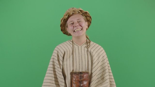 Woman Peasant Laughing Out Loud