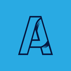 Initial letter A minimalism logo template for company or business brand