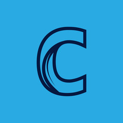 Initial letter C minimalism logo template for company or business brand