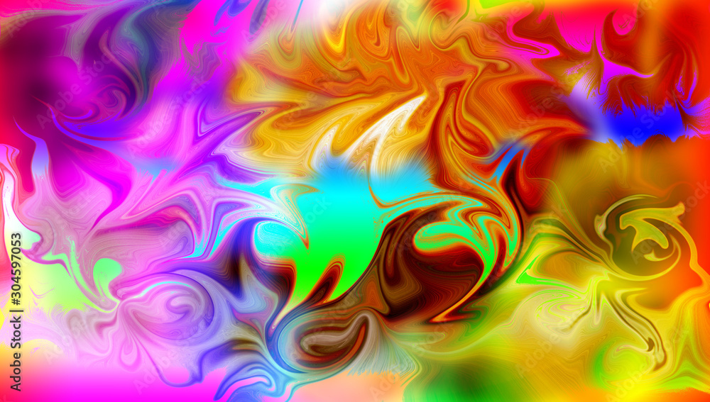 Aufkleber abstract color background in impressionism style of multicolored liquid colors. liquid marble textur