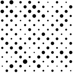 Fototapeta na wymiar Dots halftone vector background. Random size circles seamless pattern.