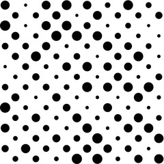 Dots halftone vector background. Random size circles seamless pattern.