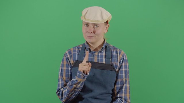 Woman Carpenter No With Finger