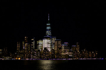 Downtown Manhattan Skyline Nachts